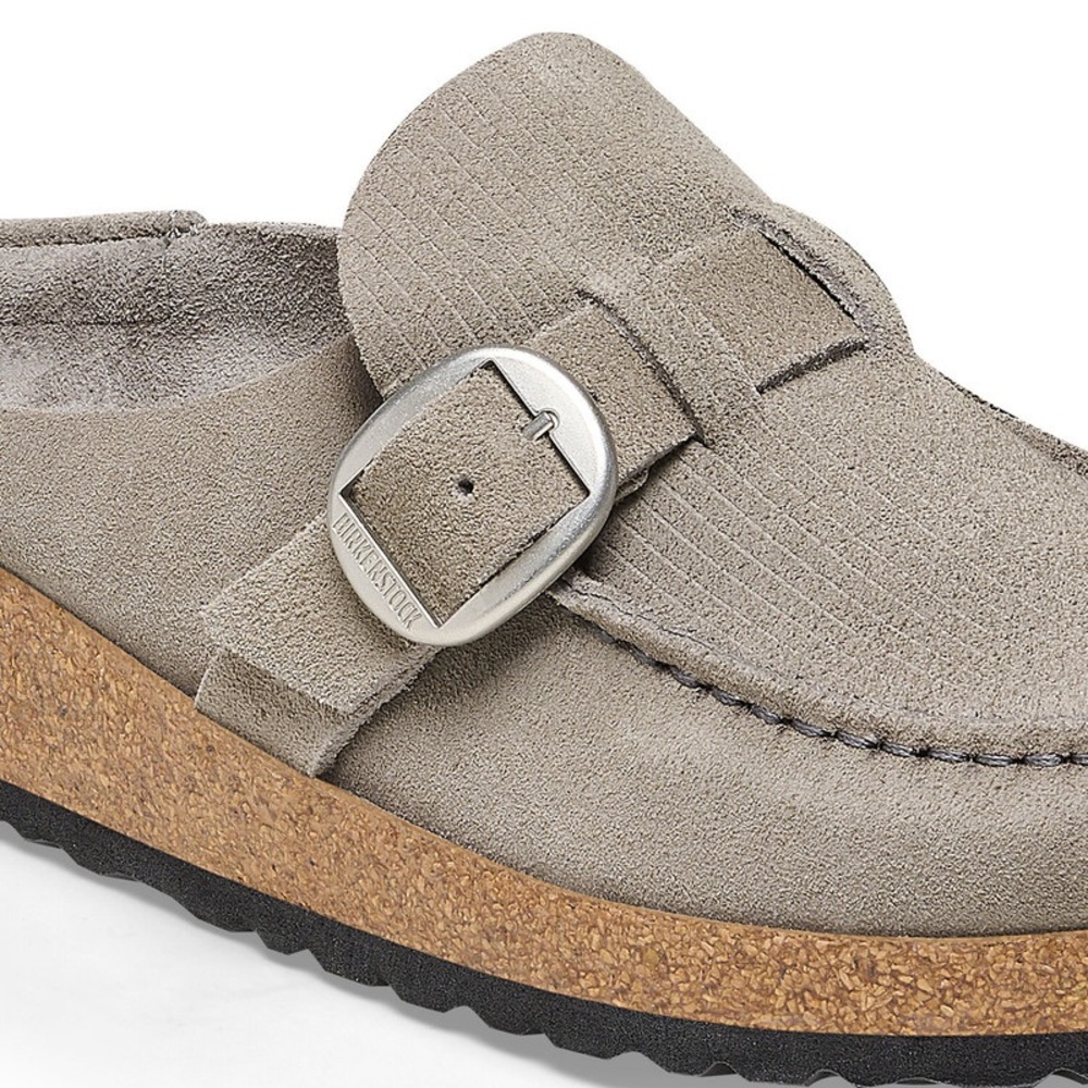 Birkenstock | Buckley Suede Corduroy Clog Womens Size 38 US 7 Gray - Picture 7 of 13